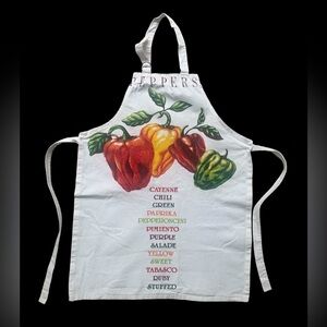 Apron Peppers Green, red, yellow, cayenne, chili Colours In The Kitchen Kay dee